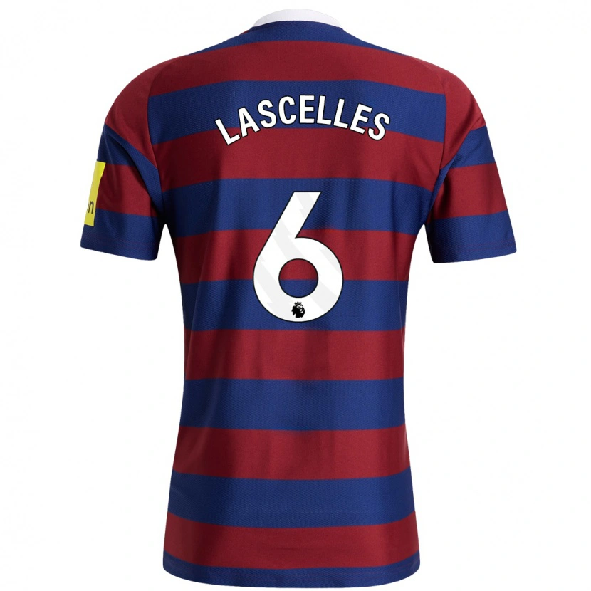 Danxen Hombre Camiseta Jamaal Lascelles #6 Burdeos Azul Marino 2ª Equipación 2024/25 La Camisa