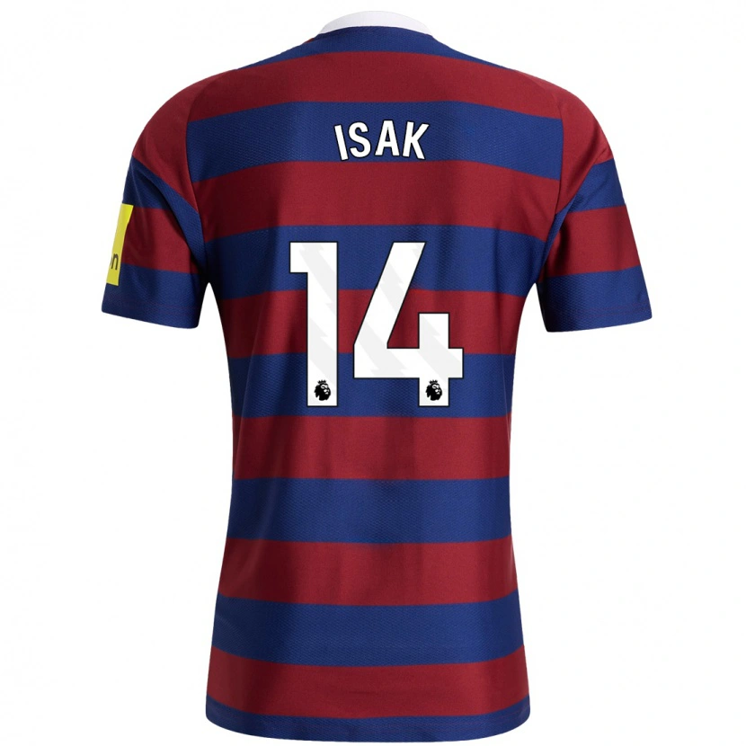 Danxen Hombre Camiseta Alexander Isak #14 Burdeos Azul Marino 2ª Equipación 2024/25 La Camisa