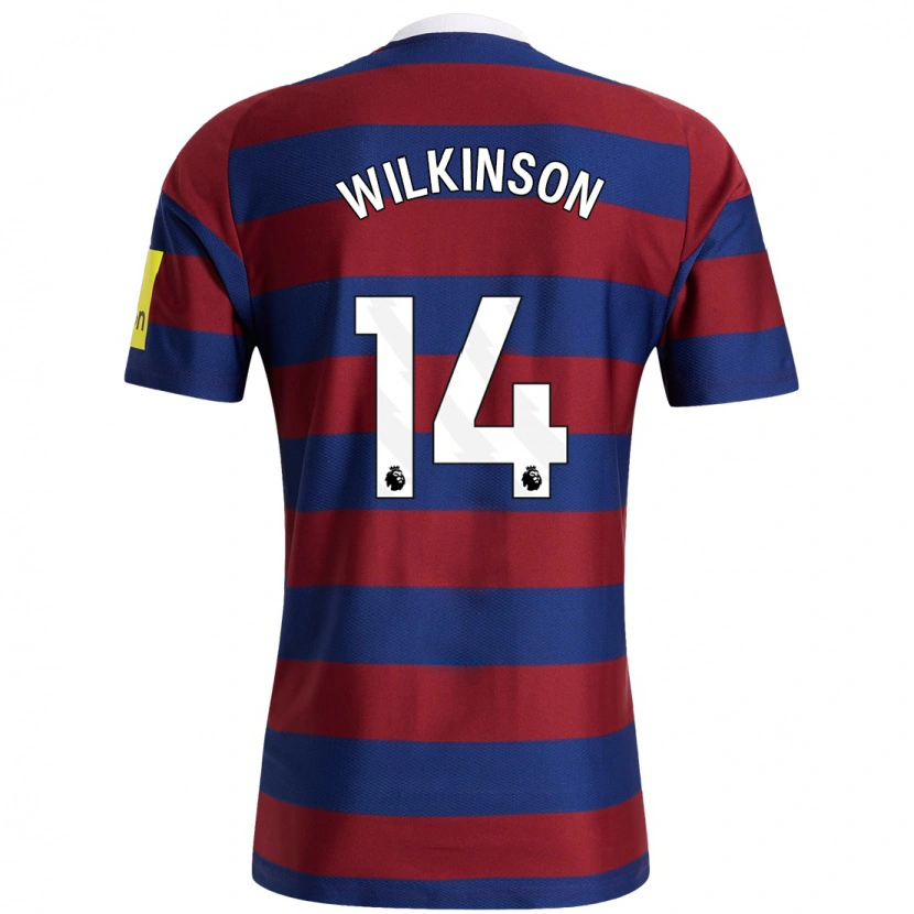 Danxen Hombre Camiseta Sharna Wilkinson #14 Burdeos Azul Marino 2ª Equipación 2024/25 La Camisa