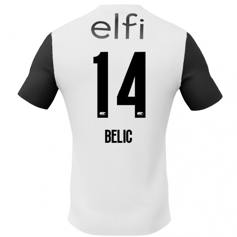 Danxen Hombre Camiseta Kristijan Belic #14 Blanco Negro 2ª Equipación 2024/25 La Camisa