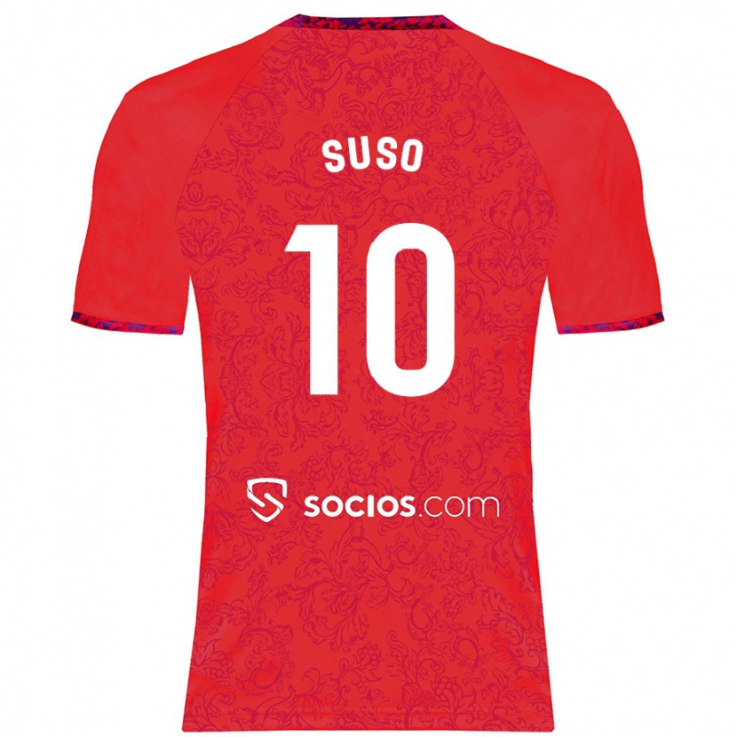 Danxen Hombre Camiseta Suso #10 Rojo 2ª Equipación 2024/25 La Camisa