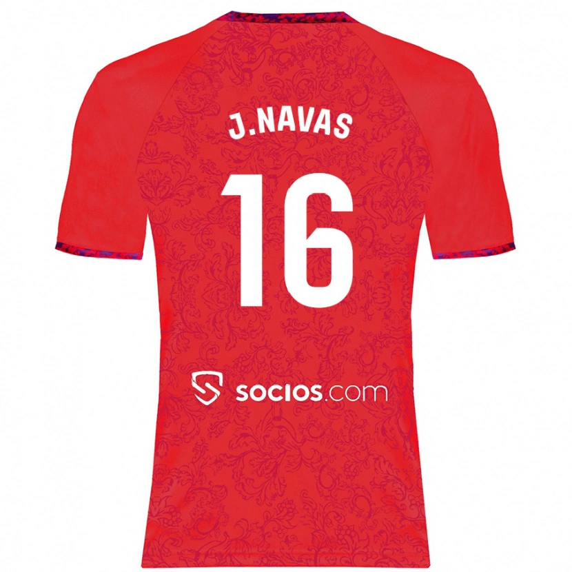 Danxen Hombre Camiseta Jesús Navas #16 Rojo 2ª Equipación 2024/25 La Camisa