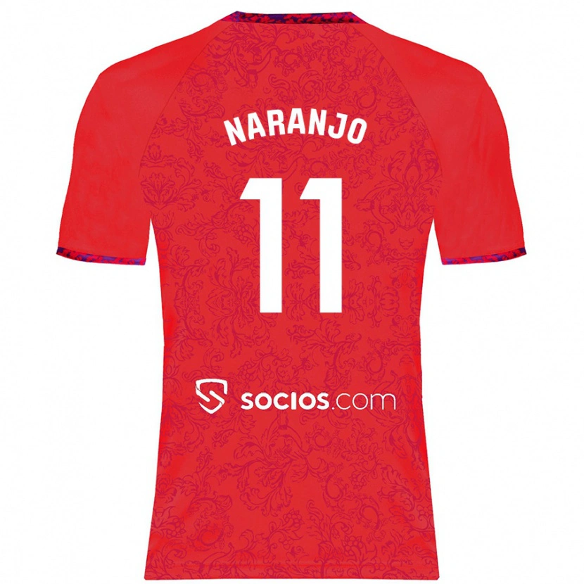 Danxen Hombre Camiseta Mario Naranjo #11 Rojo 2ª Equipación 2024/25 La Camisa