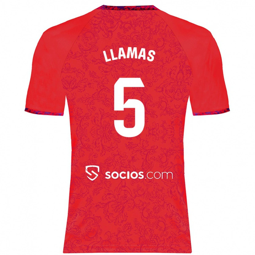 Danxen Hombre Camiseta Eva Llamas #5 Rojo 2ª Equipación 2024/25 La Camisa