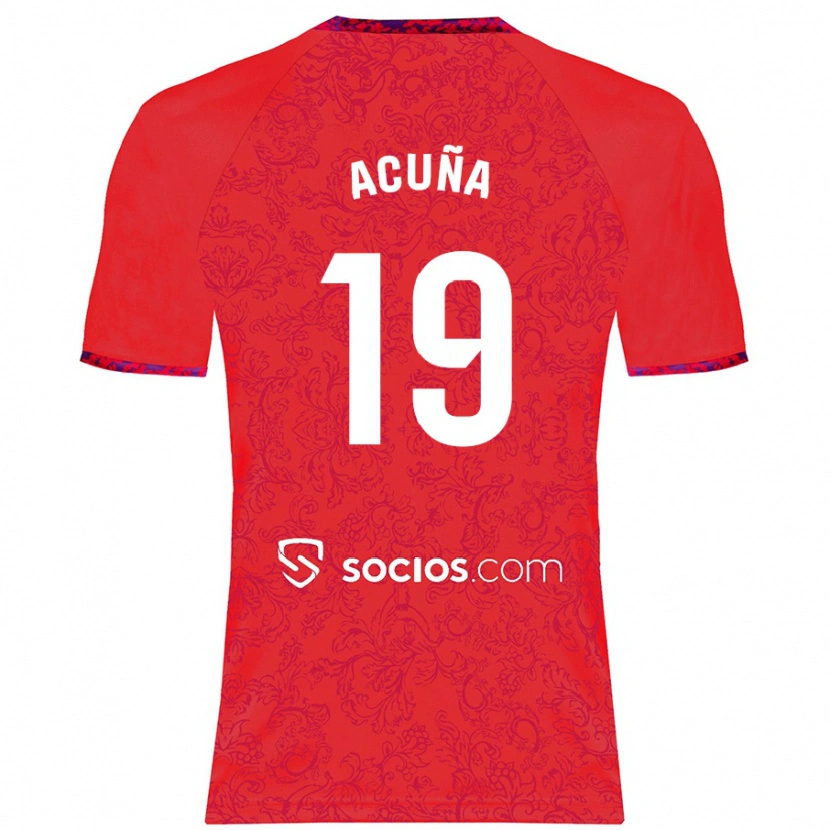 Danxen Hombre Camiseta Marcos Acuña #19 Rojo 2ª Equipación 2024/25 La Camisa