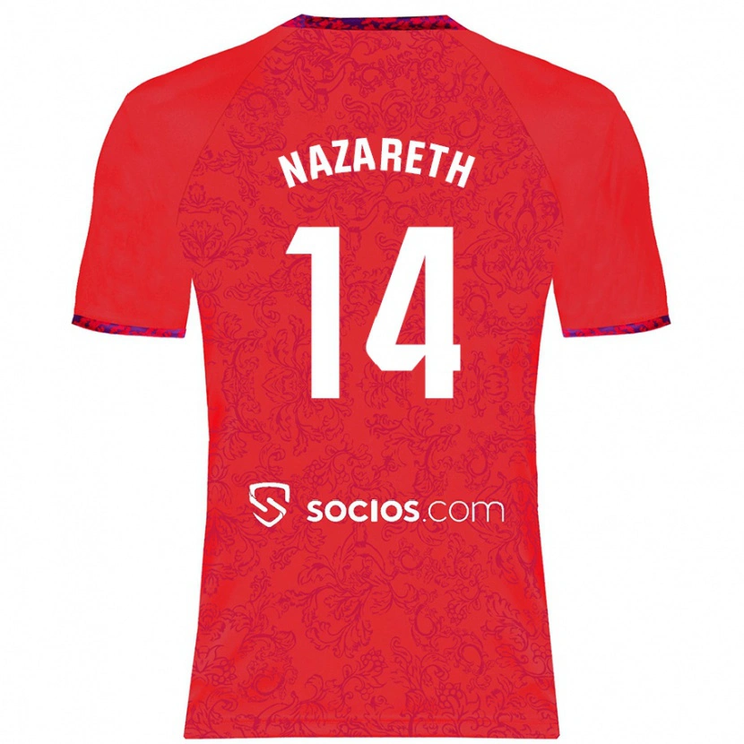 Danxen Hombre Camiseta Nazaret Martín #14 Rojo 2ª Equipación 2024/25 La Camisa