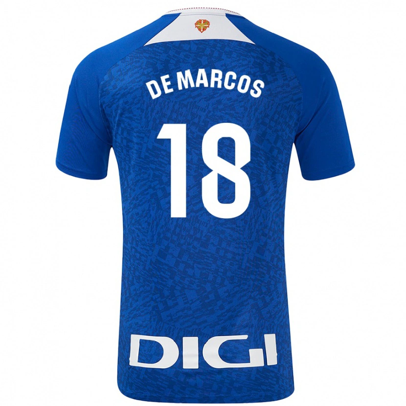 Danxen Hombre Camiseta Óscar De Marcos #18 Azul Real 2ª Equipación 2024/25 La Camisa