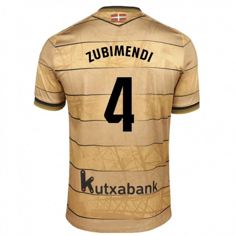 Danxen Hombre Camiseta Martín Zubimendi #4 Marrón 2ª Equipación 2024/25 La Camisa