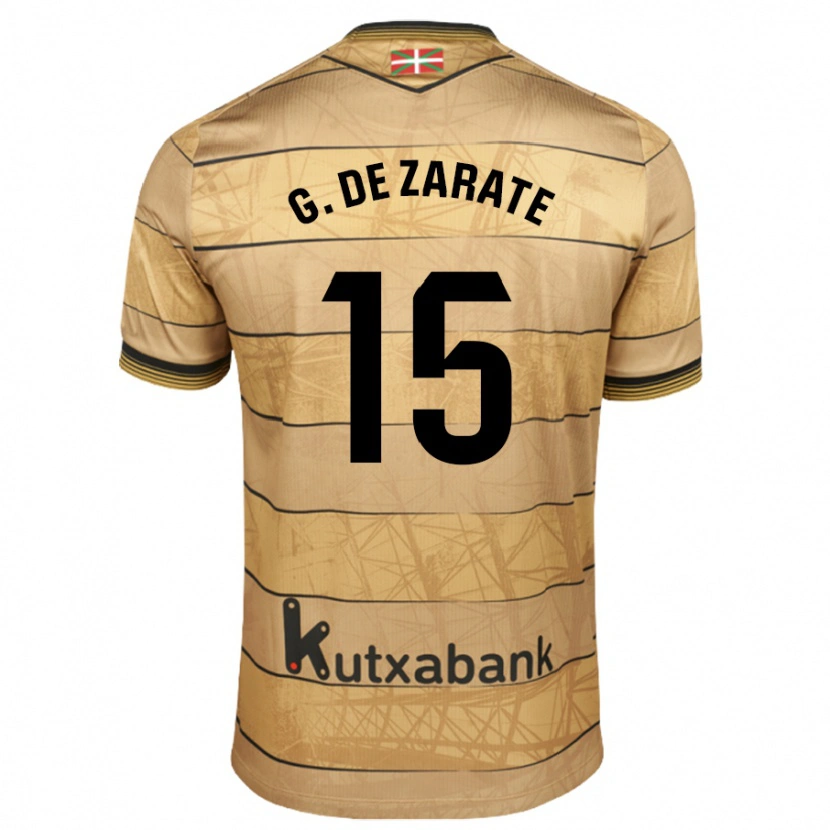 Danxen Hombre Camiseta Urko González De Zarate #15 Marrón 2ª Equipación 2024/25 La Camisa