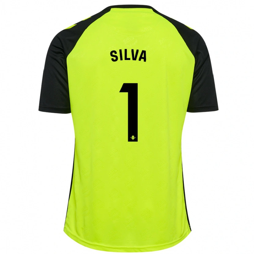 Danxen Hombre Camiseta Rui Silva #1 Amarillo Fluorescente Negro 2ª Equipación 2024/25 La Camisa