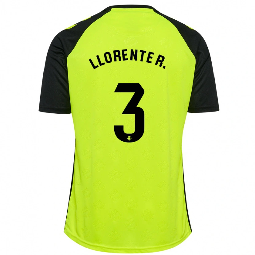 Danxen Hombre Camiseta Diego Llorente #3 Amarillo Fluorescente Negro 2ª Equipación 2024/25 La Camisa