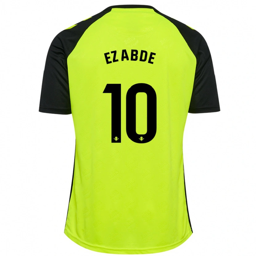 Danxen Hombre Camiseta Abde Ezzalzouli #10 Amarillo Fluorescente Negro 2ª Equipación 2024/25 La Camisa