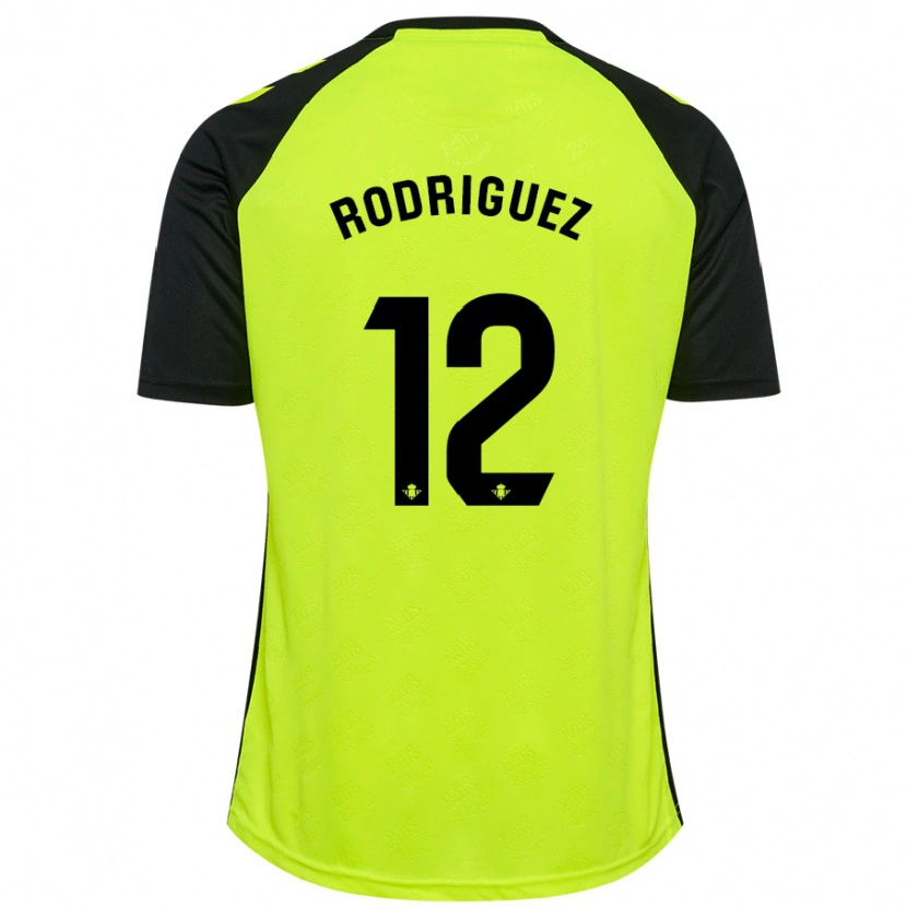 Danxen Hombre Camiseta Ricardo Rodríguez #12 Amarillo Fluorescente Negro 2ª Equipación 2024/25 La Camisa