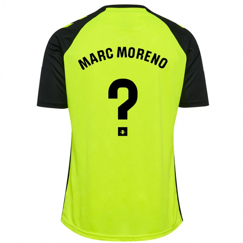 Danxen Hombre Camiseta Marc Moreno #0 Amarillo Fluorescente Negro 2ª Equipación 2024/25 La Camisa