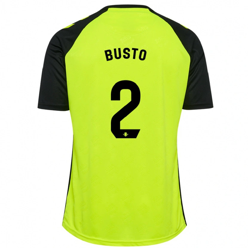 Danxen Hombre Camiseta Pablo Busto #2 Amarillo Fluorescente Negro 2ª Equipación 2024/25 La Camisa