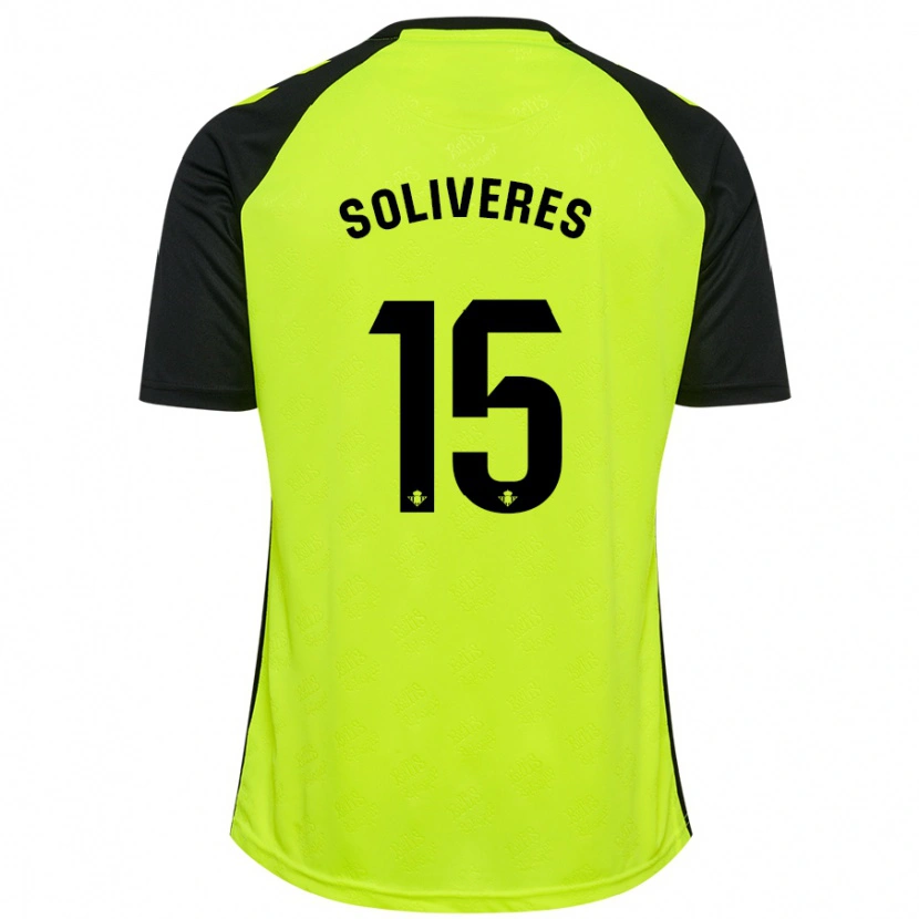 Danxen Hombre Camiseta Gema Soliveres #15 Amarillo Fluorescente Negro 2ª Equipación 2024/25 La Camisa