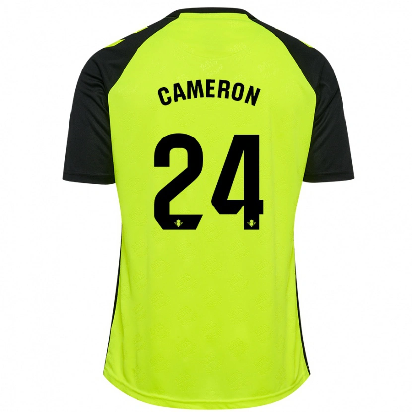 Danxen Hombre Camiseta Tiffany Cameron #24 Amarillo Fluorescente Negro 2ª Equipación 2024/25 La Camisa