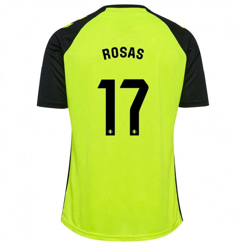 Danxen Hombre Camiseta Berto Rosas #17 Amarillo Fluorescente Negro 2ª Equipación 2024/25 La Camisa