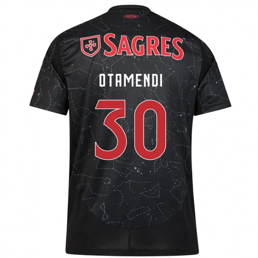 Danxen Hombre Camiseta Nicolás Otamendi #30 Negro Rojo 2ª Equipación 2024/25 La Camisa