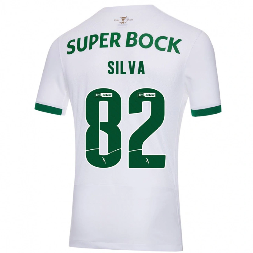 Danxen Hombre Camiseta Gabriel Silva #82 Blanco Verde 2ª Equipación 2024/25 La Camisa