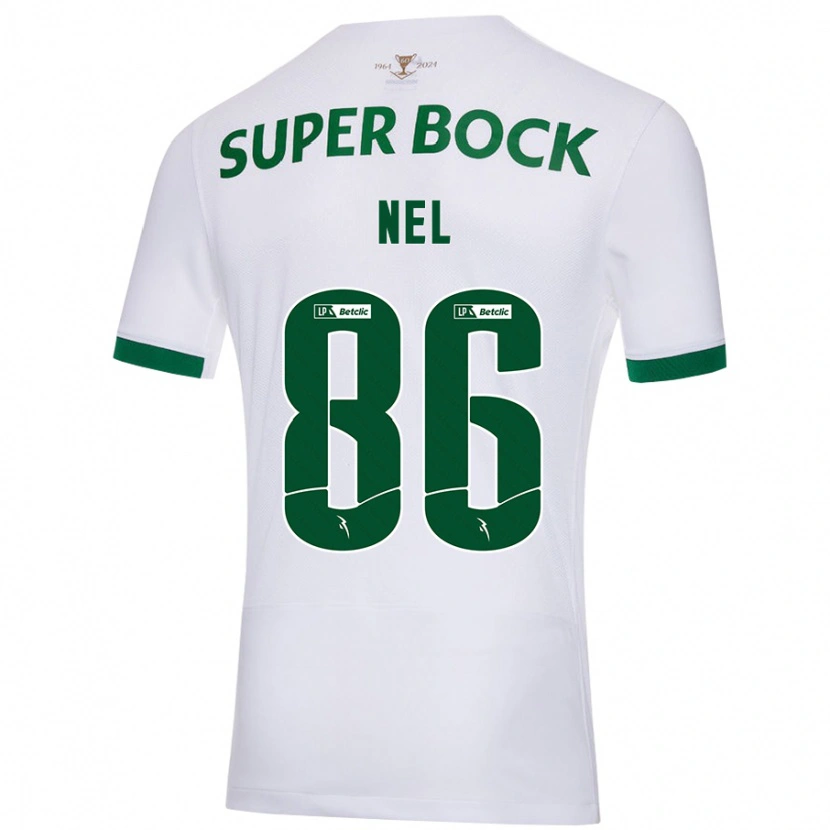 Danxen Hombre Camiseta Rafael Nel #86 Blanco Verde 2ª Equipación 2024/25 La Camisa