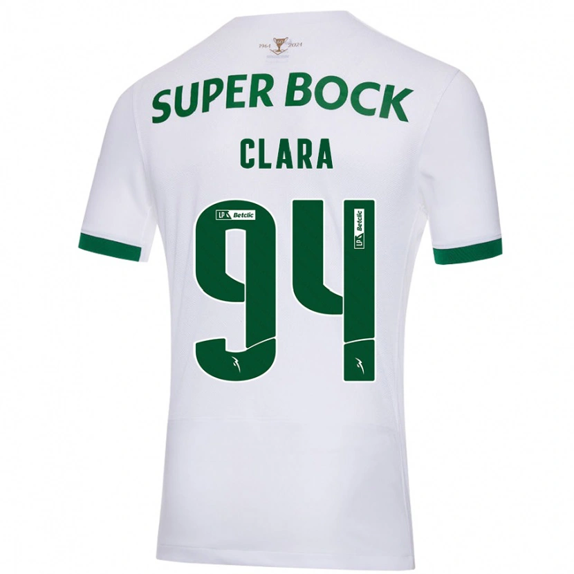 Danxen Hombre Camiseta Diogo Clara #94 Blanco Verde 2ª Equipación 2024/25 La Camisa