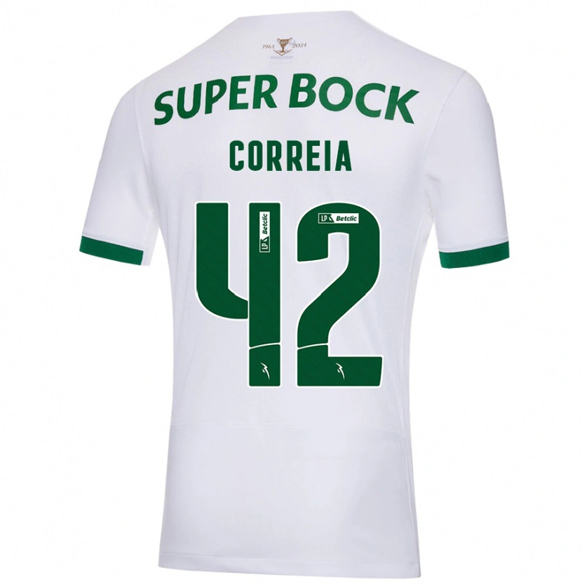 Danxen Hombre Camiseta Leonete Maísa Nozerand Correia #42 Blanco Verde 2ª Equipación 2024/25 La Camisa