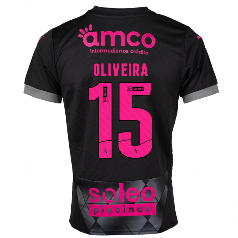 Danxen Hombre Camiseta Paulo Oliveira #15 Negro Rosa 2ª Equipación 2024/25 La Camisa