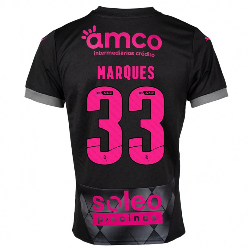 Danxen Hombre Camiseta João Marques #33 Negro Rosa 2ª Equipación 2024/25 La Camisa