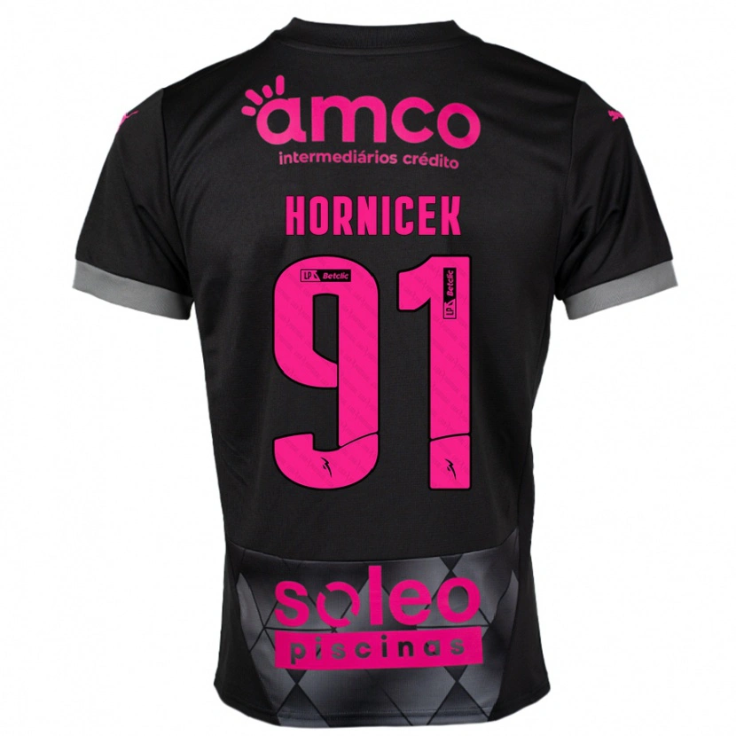 Danxen Hombre Camiseta Lukas Hornicek #91 Negro Rosa 2ª Equipación 2024/25 La Camisa