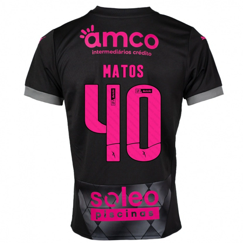 Danxen Hombre Camiseta João Matos #40 Negro Rosa 2ª Equipación 2024/25 La Camisa