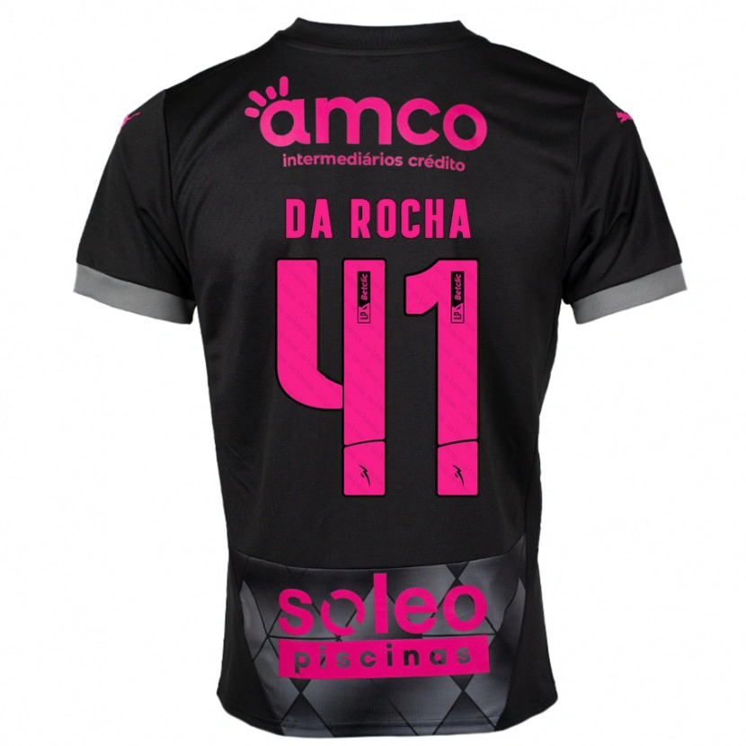 Danxen Hombre Camiseta Yanis Da Rocha #41 Negro Rosa 2ª Equipación 2024/25 La Camisa