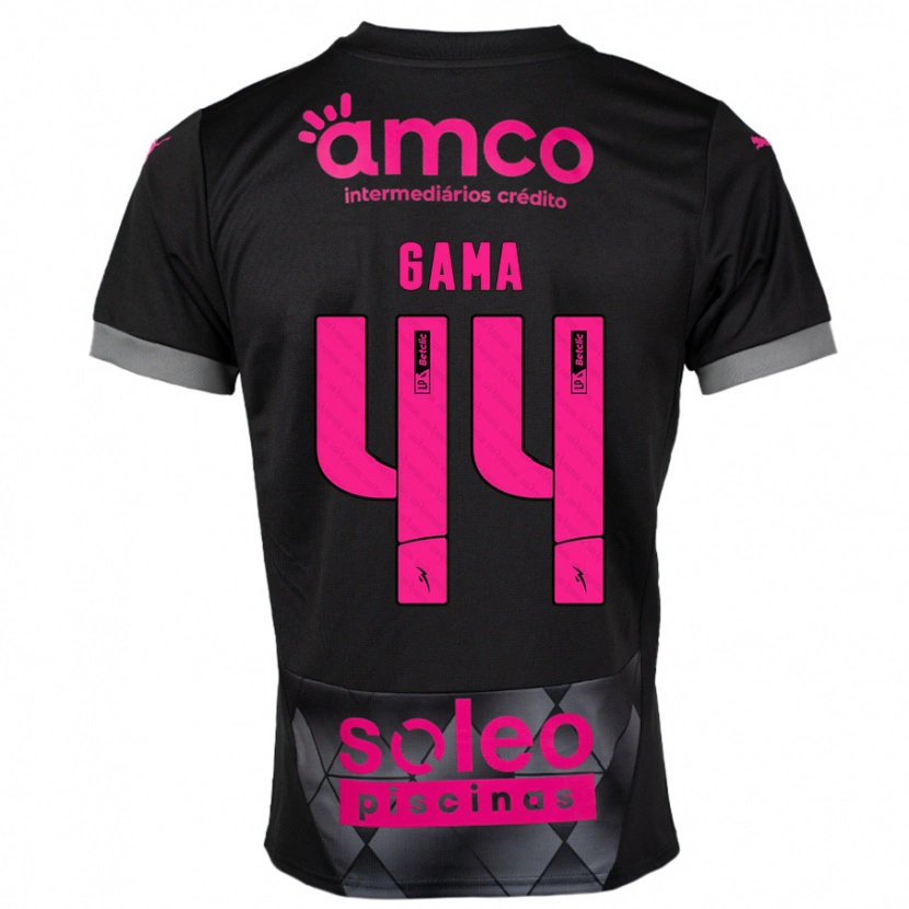 Danxen Hombre Camiseta Dinis Gama #44 Negro Rosa 2ª Equipación 2024/25 La Camisa