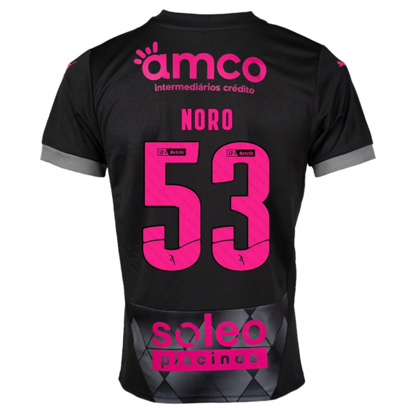 Danxen Hombre Camiseta Jonatás Noro #53 Negro Rosa 2ª Equipación 2024/25 La Camisa