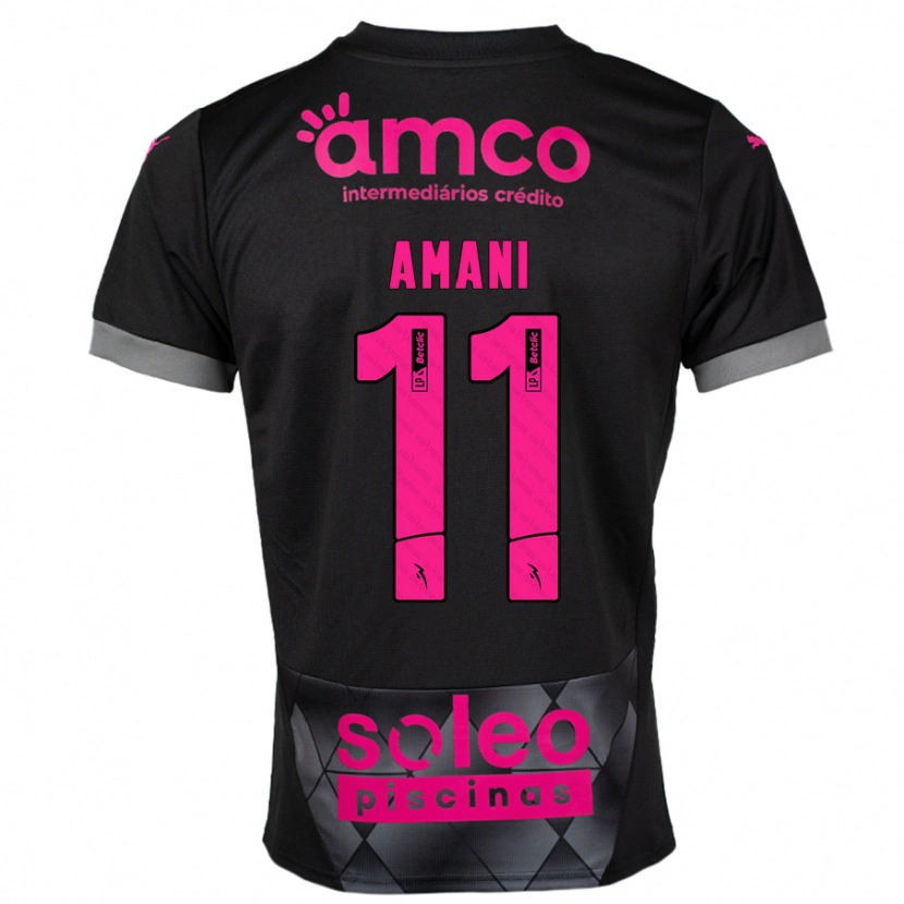 Danxen Hombre Camiseta Jolina Amani #11 Negro Rosa 2ª Equipación 2024/25 La Camisa