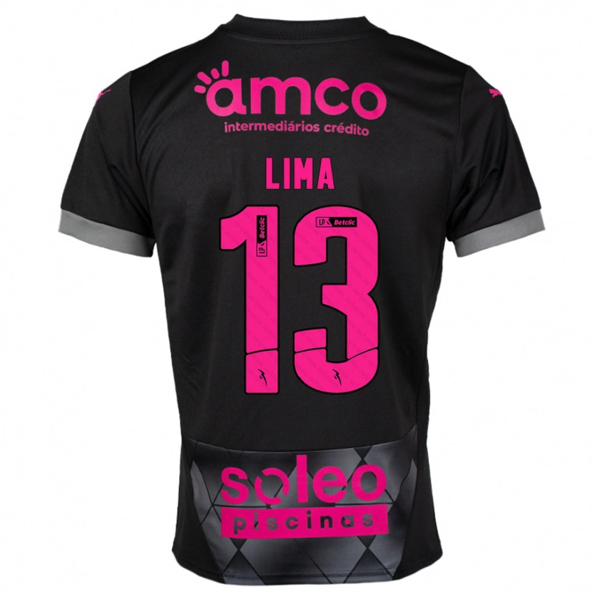 Danxen Hombre Camiseta Aline Lima #13 Negro Rosa 2ª Equipación 2024/25 La Camisa