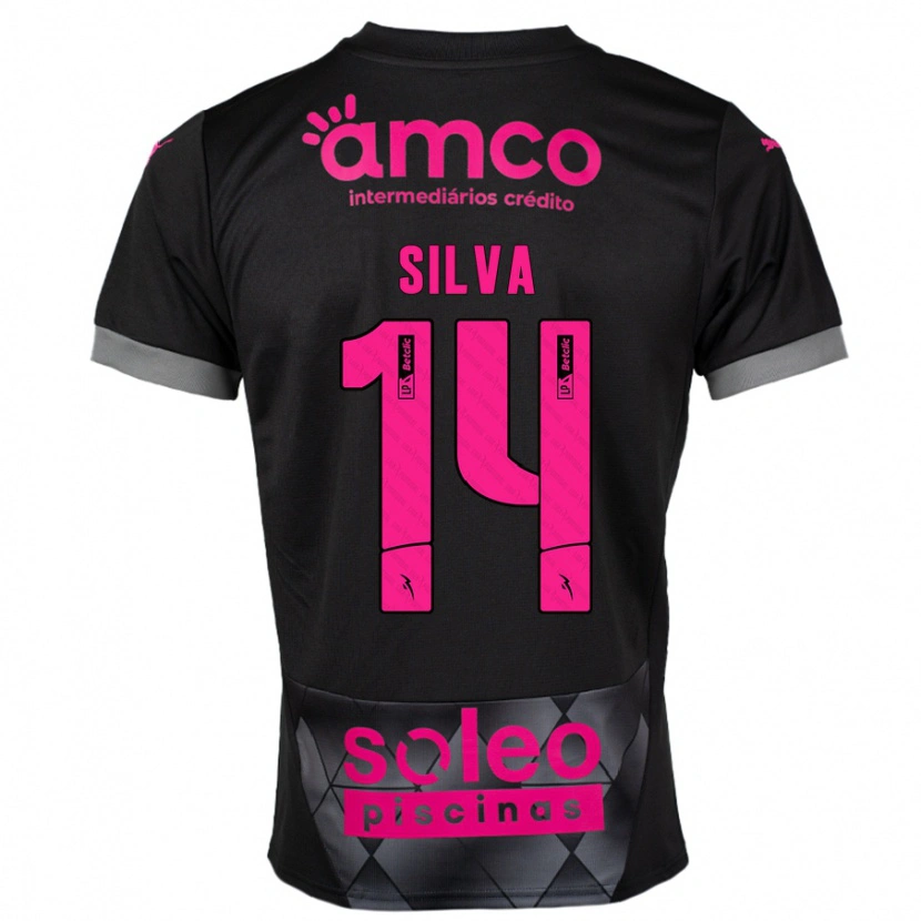 Danxen Hombre Camiseta Dolores Silva #14 Negro Rosa 2ª Equipación 2024/25 La Camisa