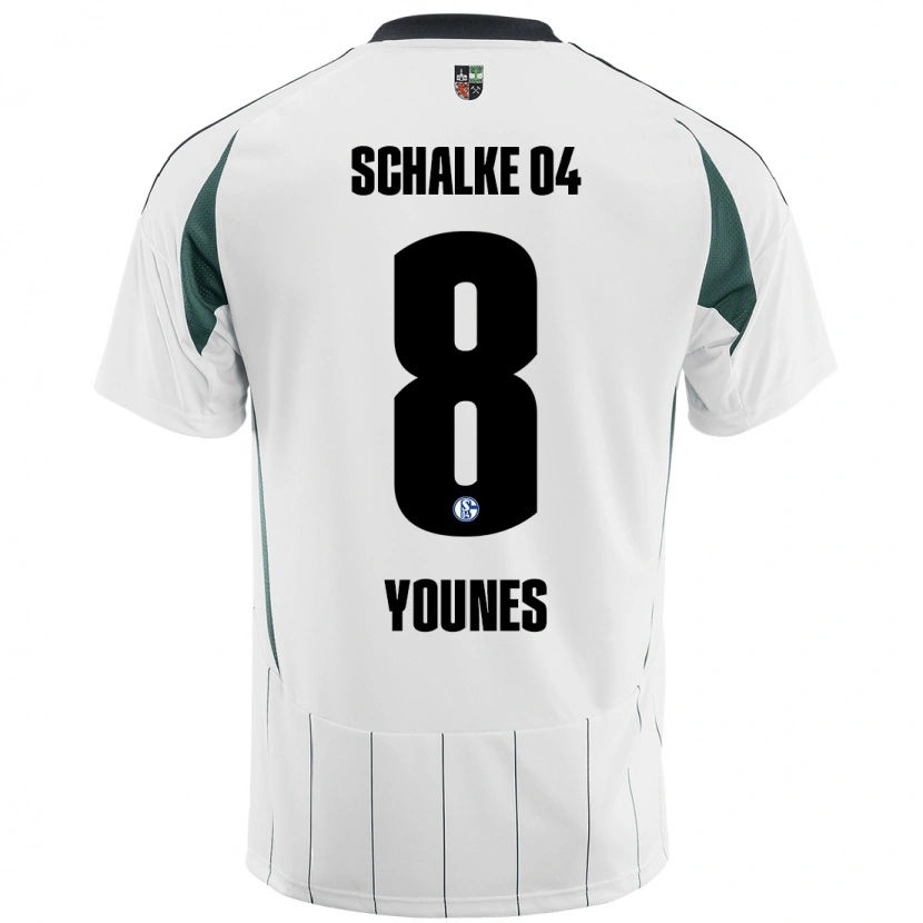 Danxen Hombre Camiseta Amin Younes #8 Blanco Verde 2ª Equipación 2024/25 La Camisa