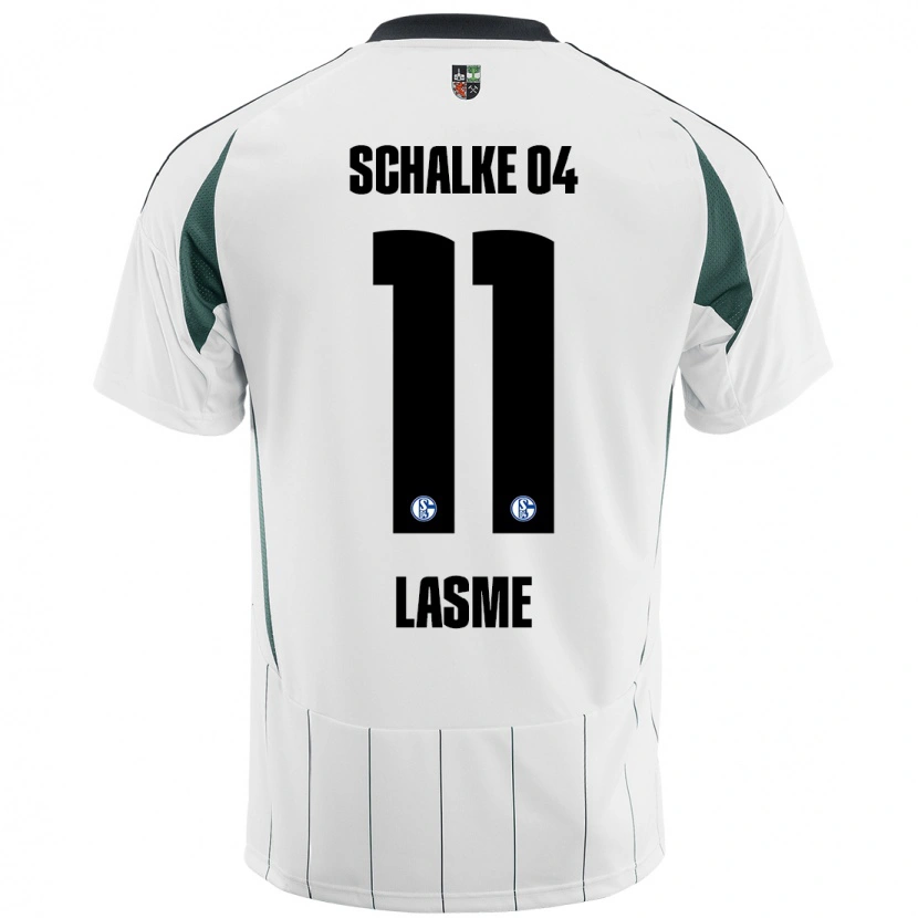 Danxen Hombre Camiseta Bryan Lasme #11 Blanco Verde 2ª Equipación 2024/25 La Camisa