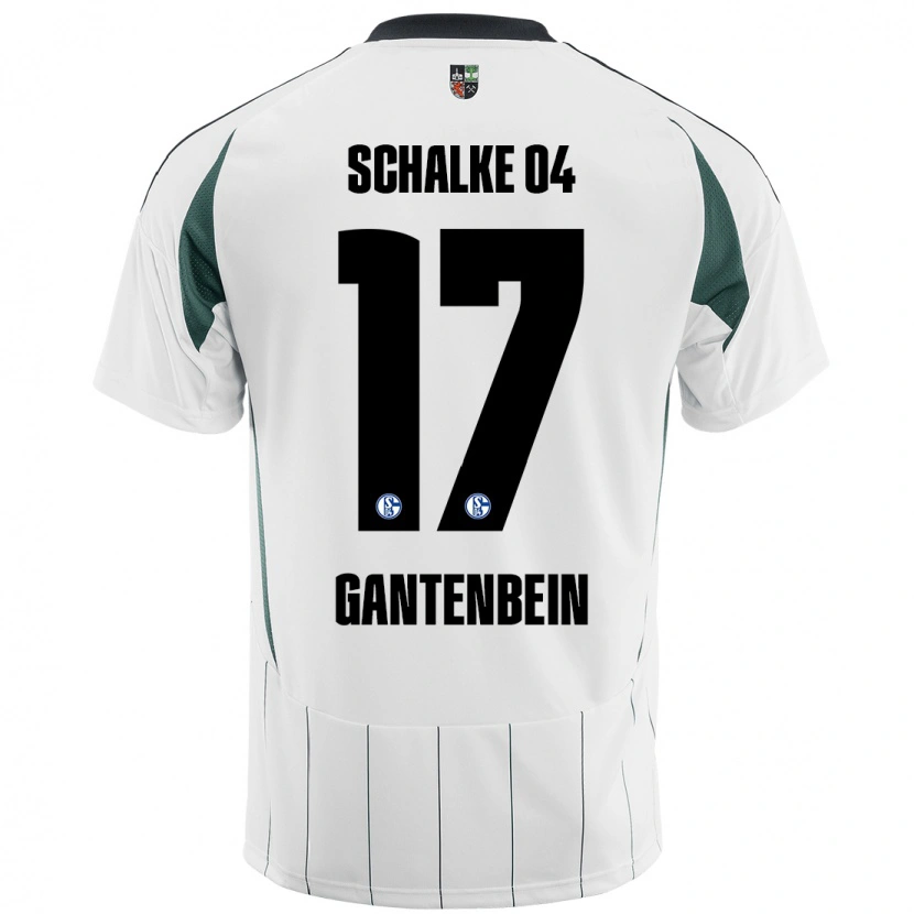 Danxen Hombre Camiseta Adrian Gantenbein #17 Blanco Verde 2ª Equipación 2024/25 La Camisa