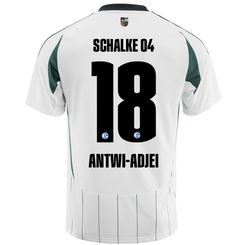 Danxen Hombre Camiseta Christopher Antwi-Adjei #18 Blanco Verde 2ª Equipación 2024/25 La Camisa