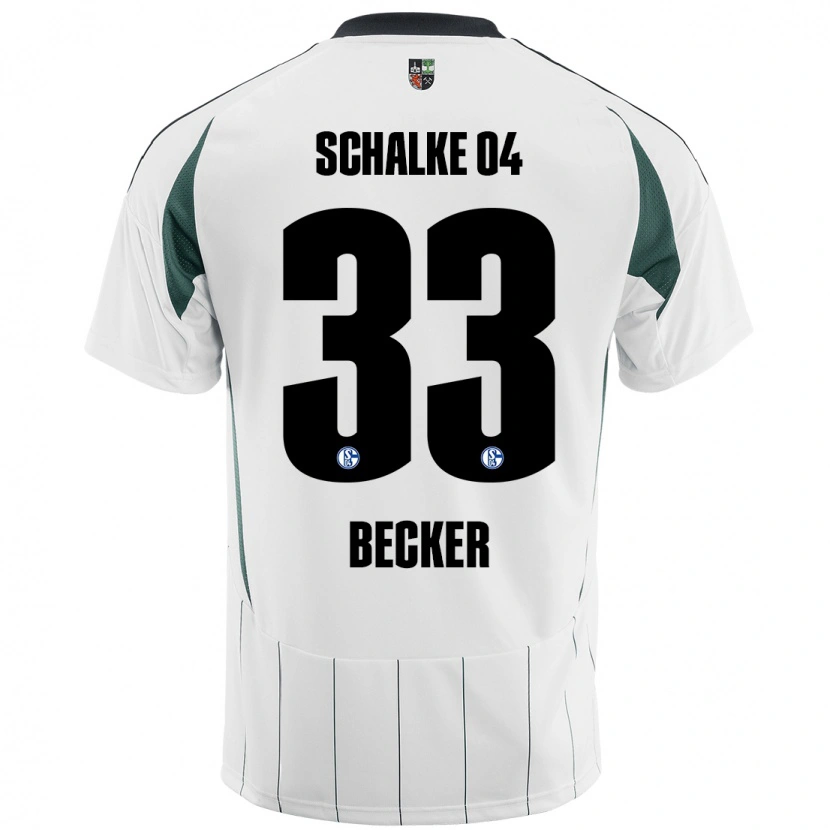 Danxen Hombre Camiseta Vitalie Becker #33 Blanco Verde 2ª Equipación 2024/25 La Camisa