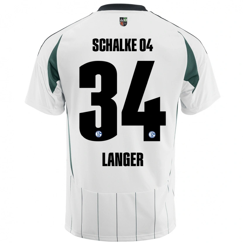 Danxen Hombre Camiseta Michael Langer #34 Blanco Verde 2ª Equipación 2024/25 La Camisa