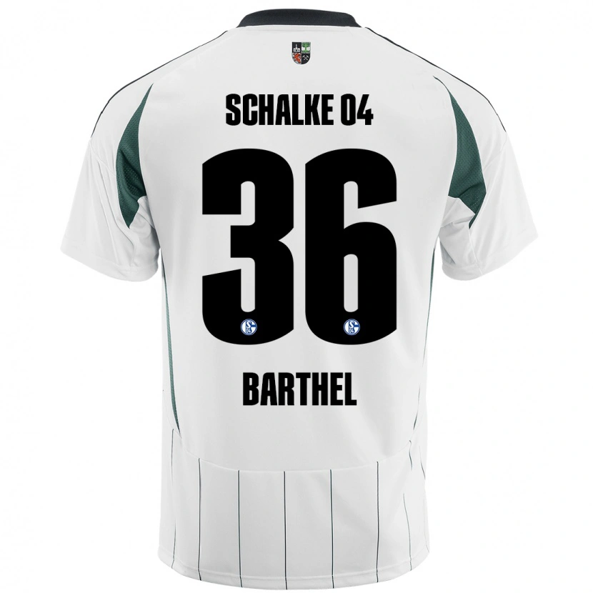 Danxen Hombre Camiseta Niklas Barthel #36 Blanco Verde 2ª Equipación 2024/25 La Camisa