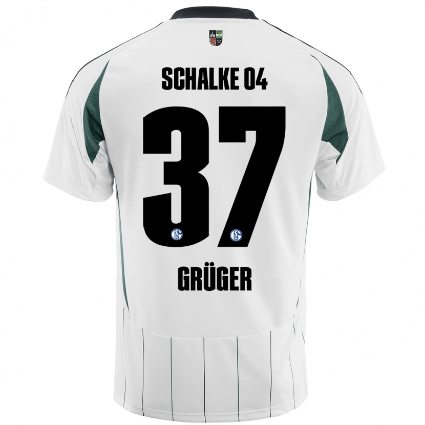 Danxen Hombre Camiseta Max Grüger #37 Blanco Verde 2ª Equipación 2024/25 La Camisa