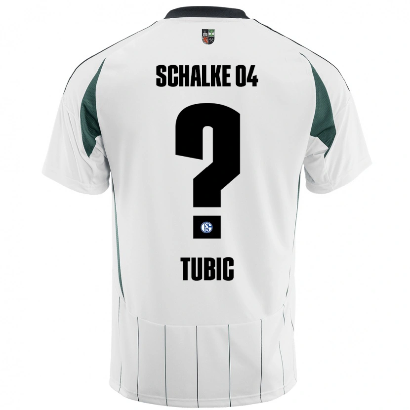 Danxen Hombre Camiseta Malik Tubic #0 Blanco Verde 2ª Equipación 2024/25 La Camisa