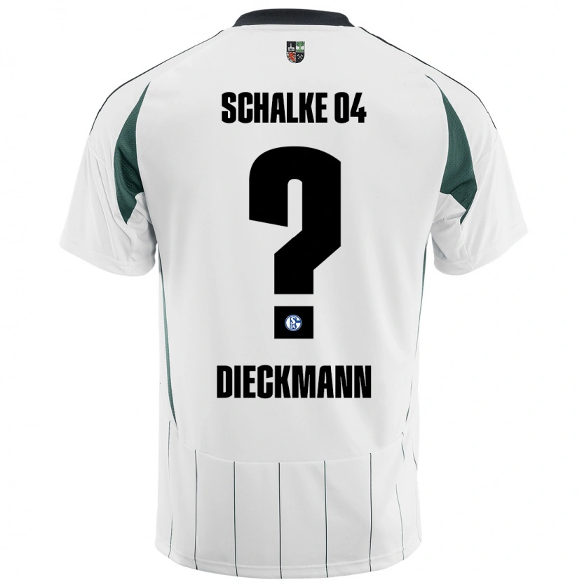 Danxen Hombre Camiseta Jonas Dieckmann #0 Blanco Verde 2ª Equipación 2024/25 La Camisa