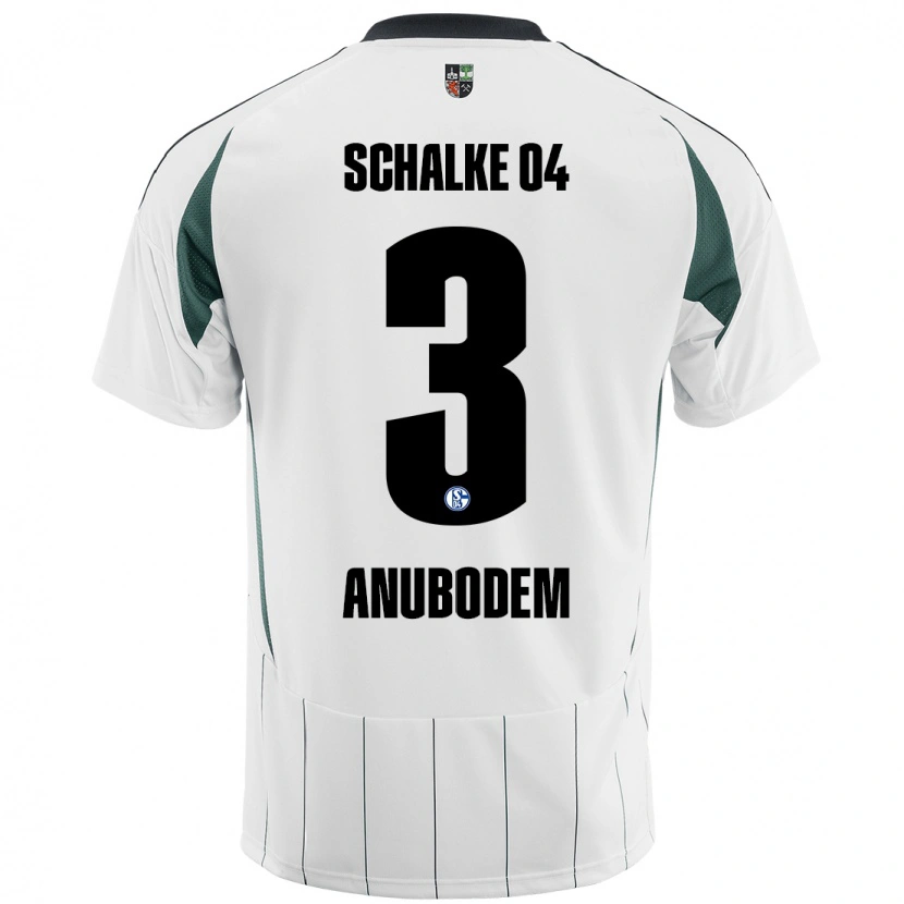 Danxen Hombre Camiseta Ngufor Anubodem #3 Blanco Verde 2ª Equipación 2024/25 La Camisa