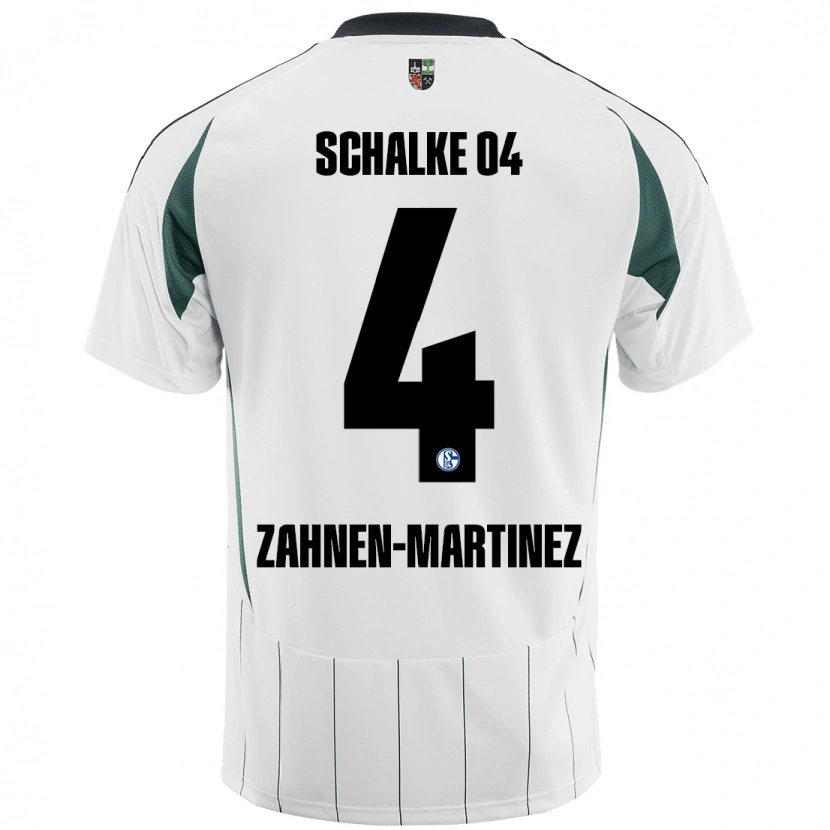 Danxen Hombre Camiseta Pablo Zahnen-Martinez #4 Blanco Verde 2ª Equipación 2024/25 La Camisa