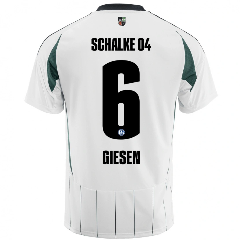 Danxen Hombre Camiseta Tim Giesen #6 Blanco Verde 2ª Equipación 2024/25 La Camisa